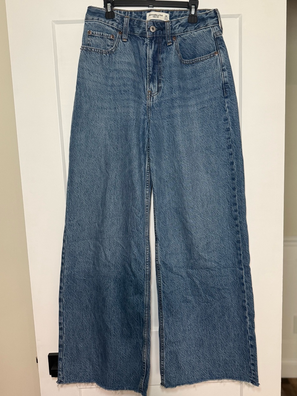Abercrombie & Fitch Curve Love High Rise Blue Wide-Leg Jeans